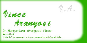 vince aranyosi business card